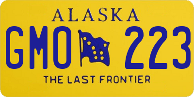 AK license plate GMO223