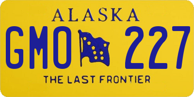 AK license plate GMO227