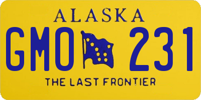 AK license plate GMO231