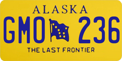 AK license plate GMO236