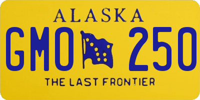 AK license plate GMO250