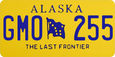 AK license plate GMO255