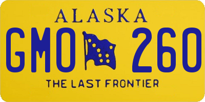 AK license plate GMO260