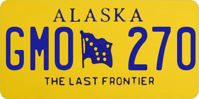 AK license plate GMO270