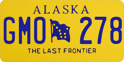 AK license plate GMO278