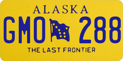 AK license plate GMO288