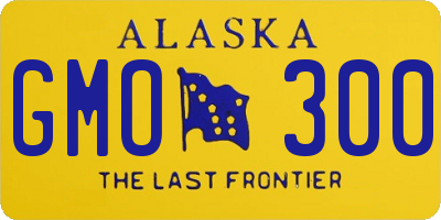 AK license plate GMO300