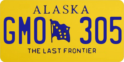 AK license plate GMO305