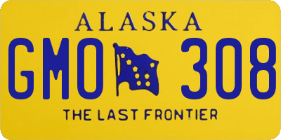 AK license plate GMO308