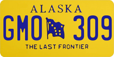 AK license plate GMO309