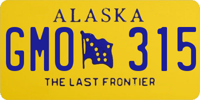 AK license plate GMO315