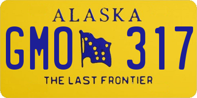 AK license plate GMO317