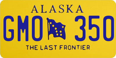 AK license plate GMO350