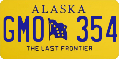 AK license plate GMO354