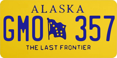 AK license plate GMO357