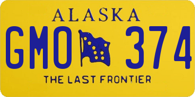 AK license plate GMO374