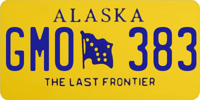 AK license plate GMO383