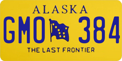 AK license plate GMO384