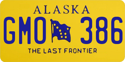 AK license plate GMO386