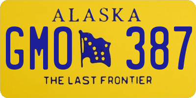 AK license plate GMO387