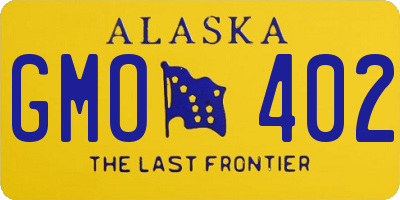 AK license plate GMO402