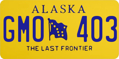 AK license plate GMO403