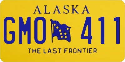 AK license plate GMO411