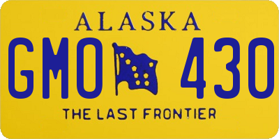 AK license plate GMO430