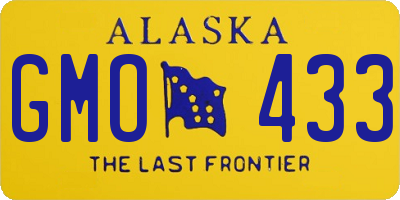 AK license plate GMO433