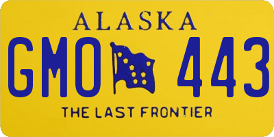 AK license plate GMO443