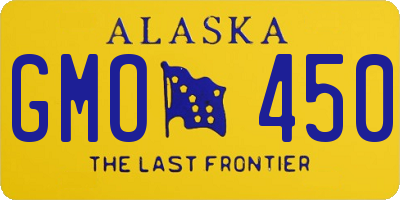 AK license plate GMO450