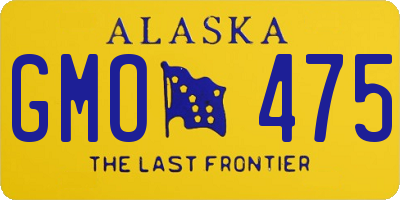 AK license plate GMO475