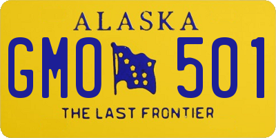 AK license plate GMO501