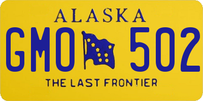 AK license plate GMO502