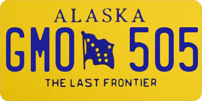 AK license plate GMO505