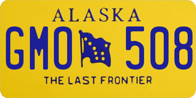 AK license plate GMO508