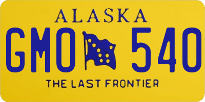 AK license plate GMO540