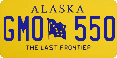 AK license plate GMO550