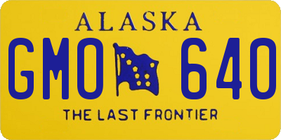 AK license plate GMO640