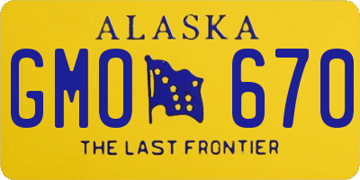 AK license plate GMO670