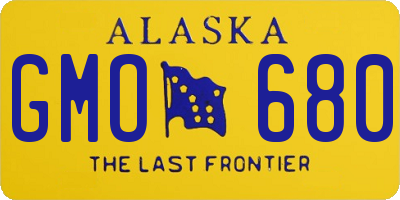 AK license plate GMO680