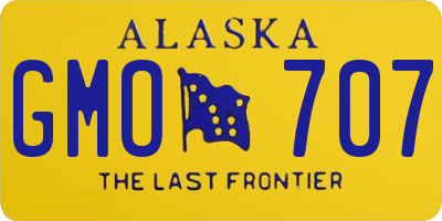 AK license plate GMO707