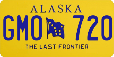 AK license plate GMO720