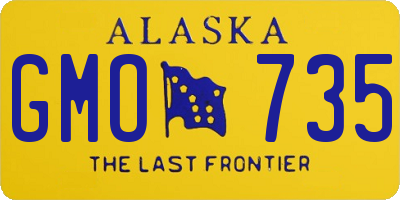 AK license plate GMO735