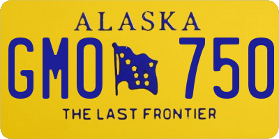 AK license plate GMO750