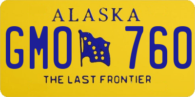 AK license plate GMO760