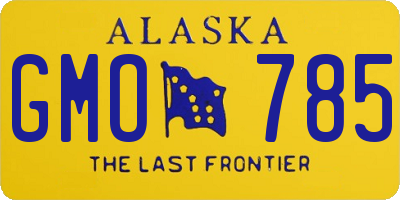 AK license plate GMO785