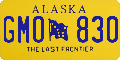 AK license plate GMO830