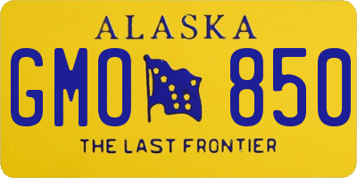 AK license plate GMO850