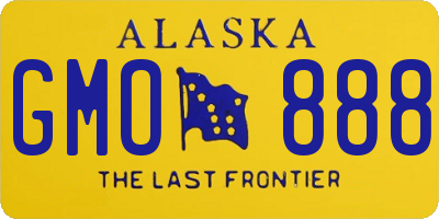 AK license plate GMO888